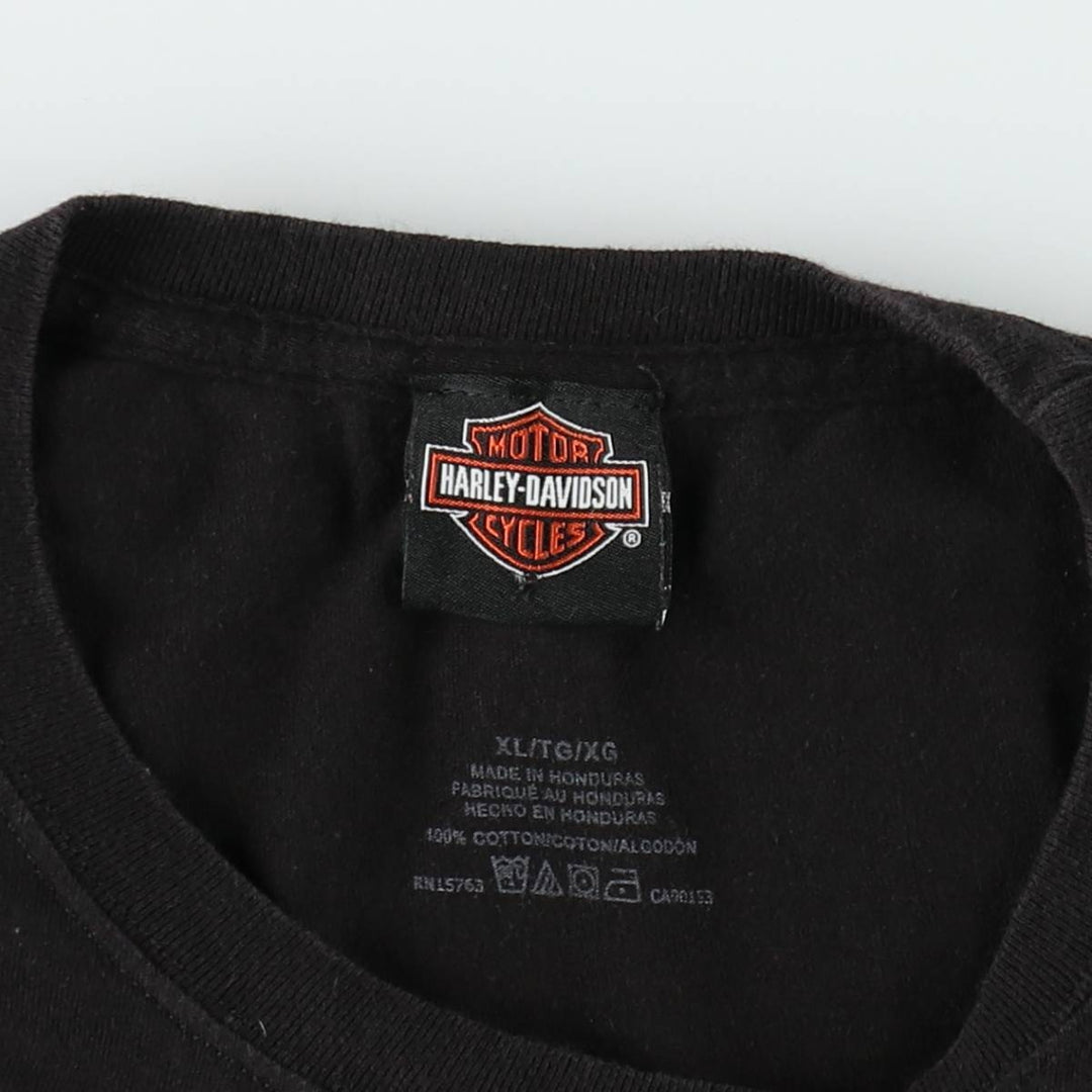 Harley-Davidson Eagle Pattern Motorcycle Bike T-shirt Men's XL cotton black type Vintage Second Hand