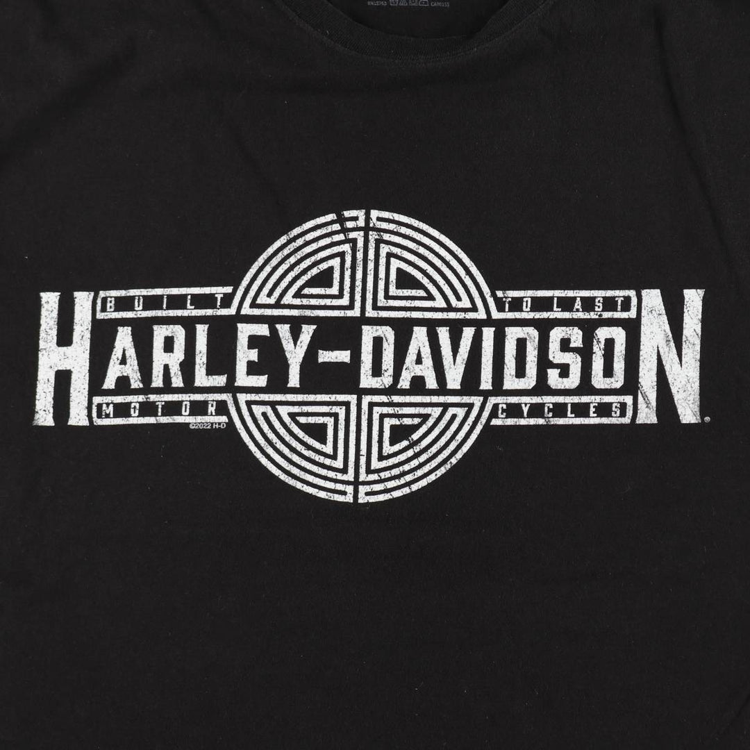 Harley-Davidson Eagle Pattern Motorcycle Bike T-shirt Men's XL cotton black type Vintage Second Hand