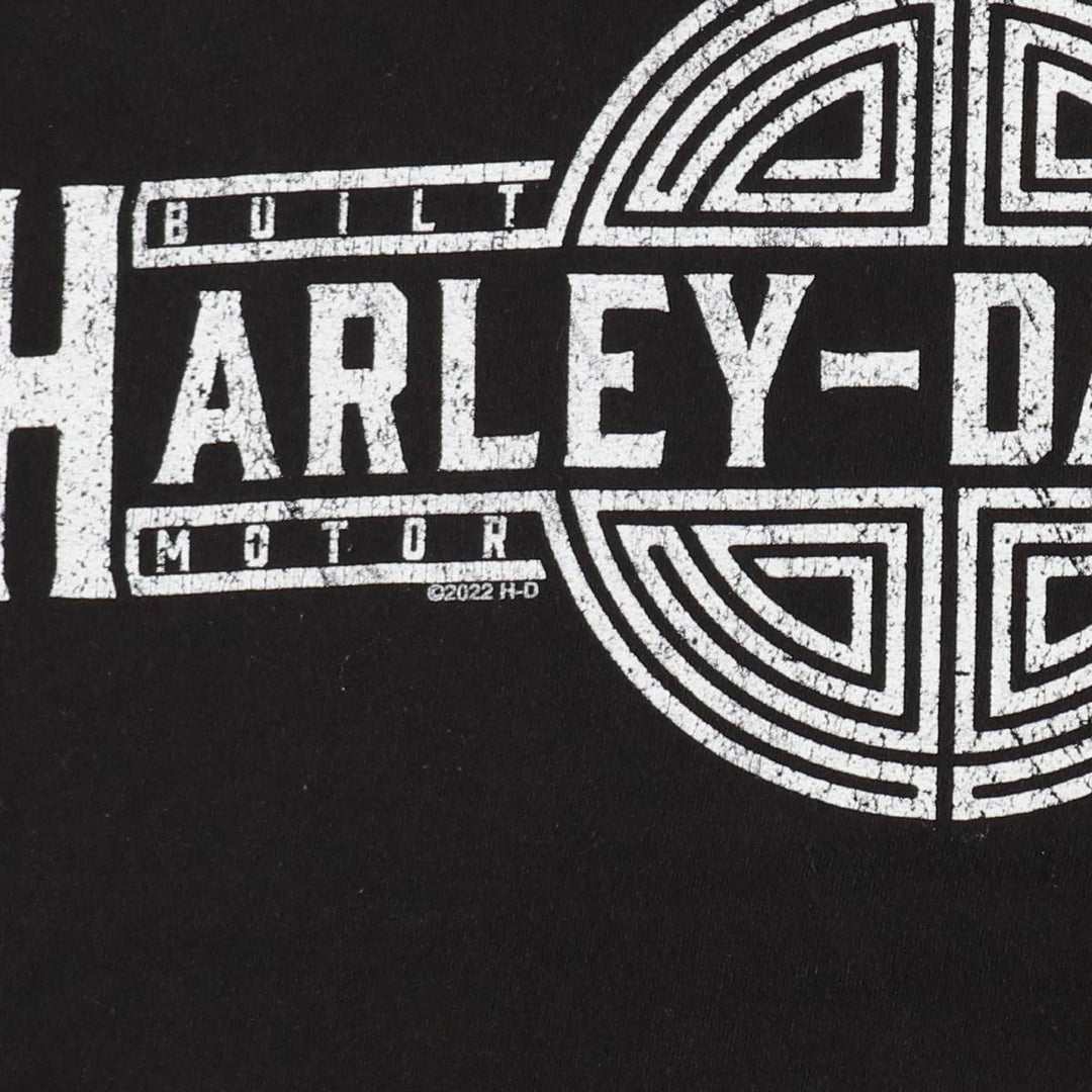 Harley-Davidson Eagle Pattern Motorcycle Bike T-shirt Men's XL cotton black type Vintage Second Hand