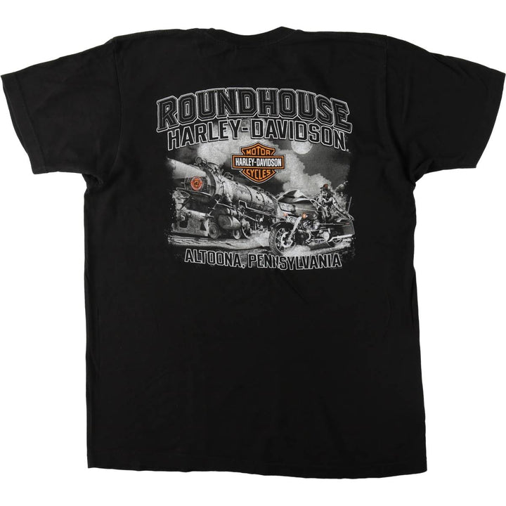 Harley-Davidson Skull Pattern Motorcycle Bike T-shirt Men's M size unclear black type Vintage Second Hand