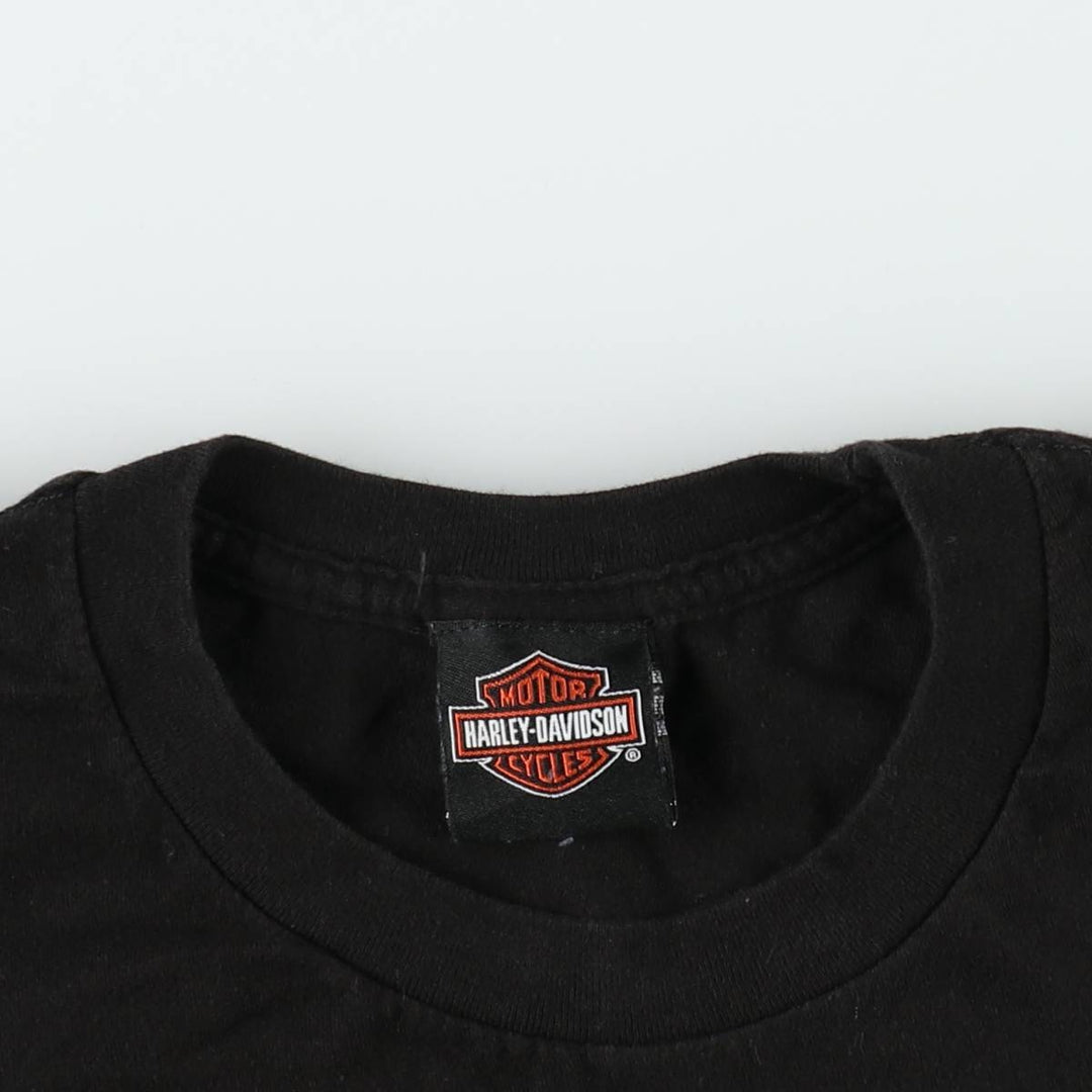 Harley-Davidson Skull Pattern Motorcycle Bike T-shirt Men's M size unclear black type Vintage Second Hand