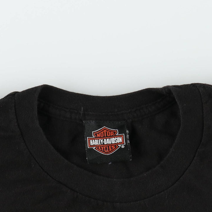 Harley-Davidson Skull Pattern Motorcycle Bike T-shirt Men's M size unclear black type Vintage Second Hand