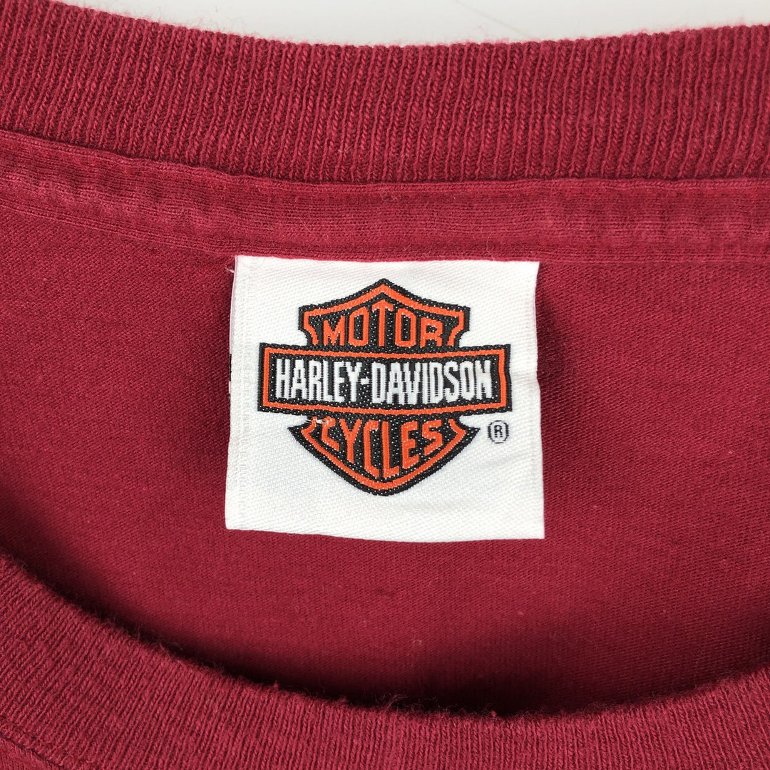 Harley-Davidson Motorcycle Bike T-shirt, Men's XL size unclear burgundy type Vintage Second Hand