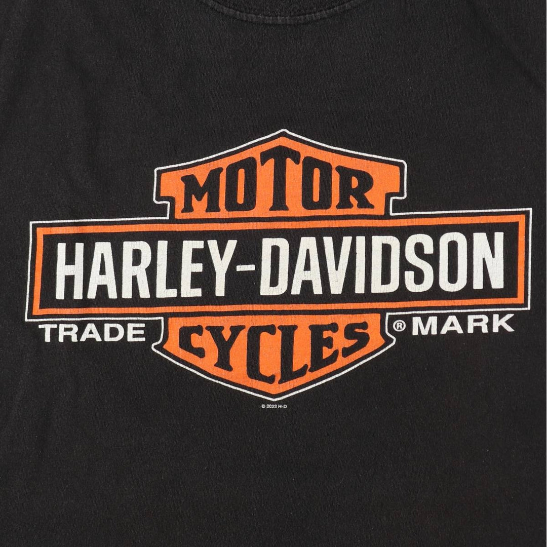 Harley-Davidson Motorcycle Bike T-shirt, Men's Size L cotton black type Vintage Second Hand