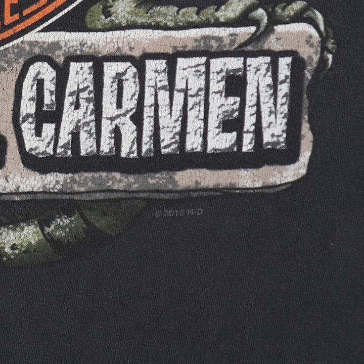 Harley-Davidson Iguana Pattern Motorcycle T-Shirt, Men's Size M (approx.) unclear black type Vintage Second Hand