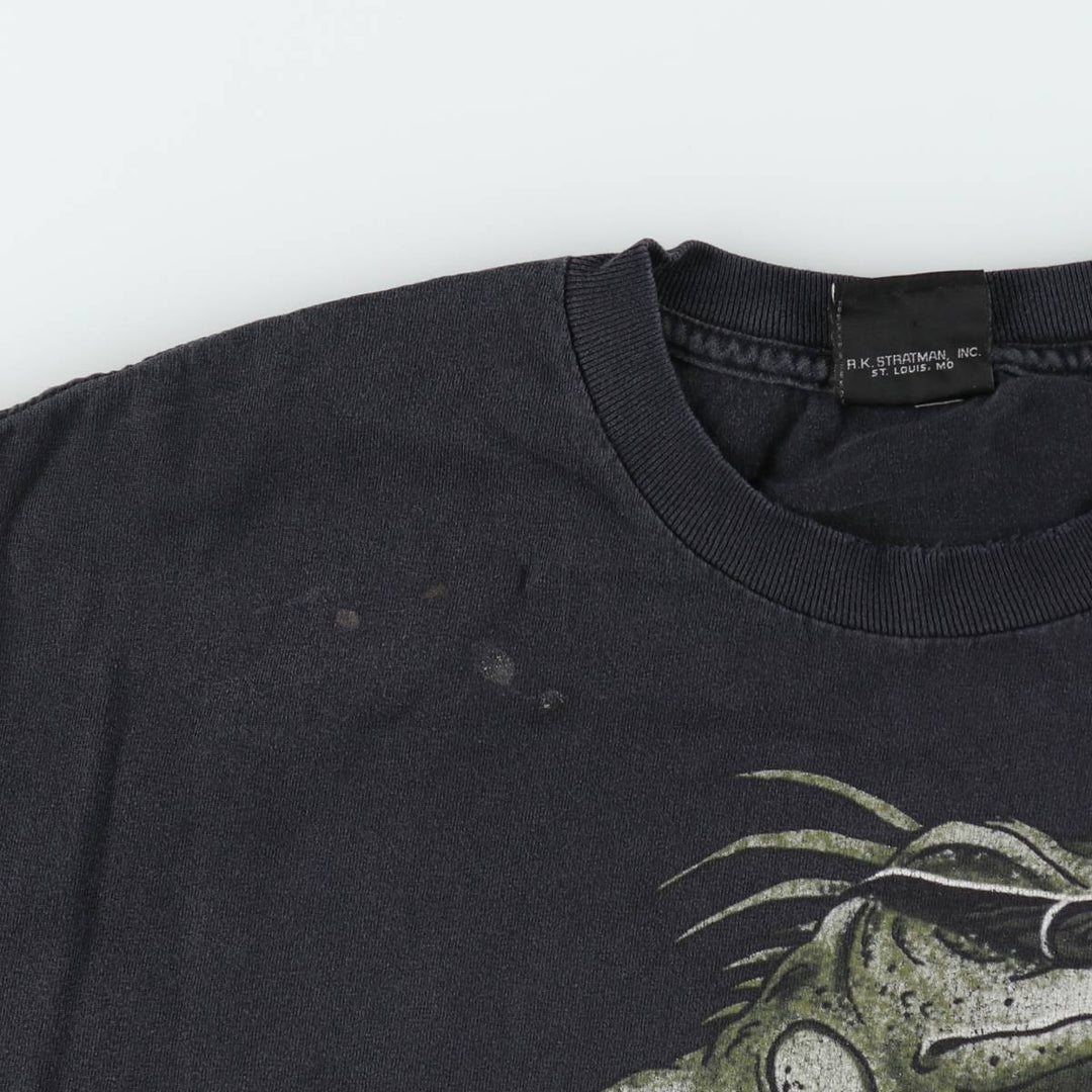 Harley-Davidson Iguana Pattern Motorcycle T-Shirt, Men's Size M (approx.) unclear black type Vintage Second Hand