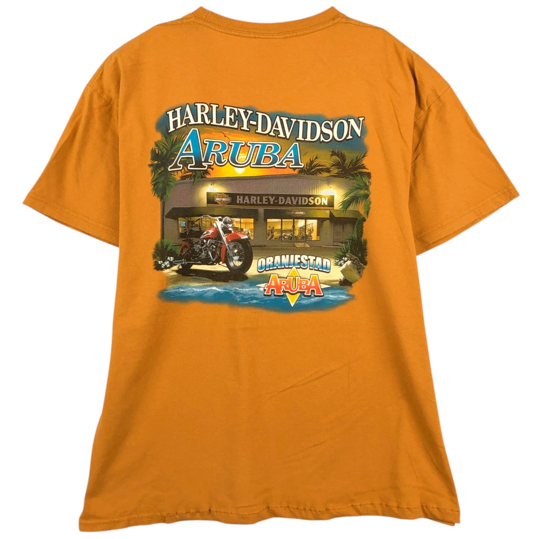 Harley-Davidson Motorcycle Bike T-shirt, Men's XL size cotton orange type Vintage Second Hand