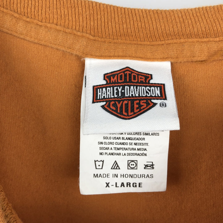 Harley-Davidson Motorcycle Bike T-shirt, Men's XL size cotton orange type Vintage Second Hand