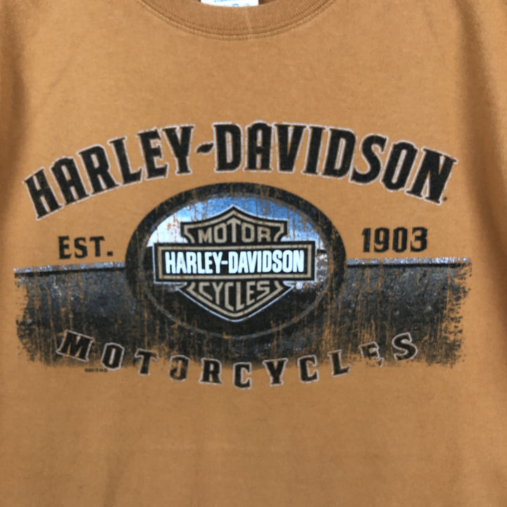 Harley-Davidson Motorcycle Bike T-shirt, Men's XL size cotton orange type Vintage Second Hand