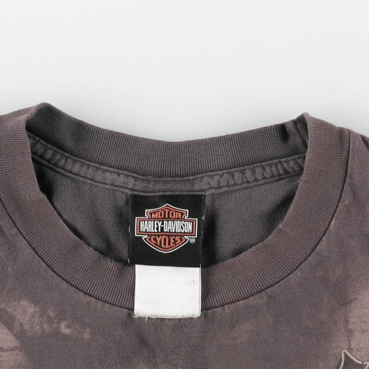 Harley-Davidson Eagle Pattern Motorcycle Bike T-shirt Men's XL cotton brown type Vintage Second Hand
