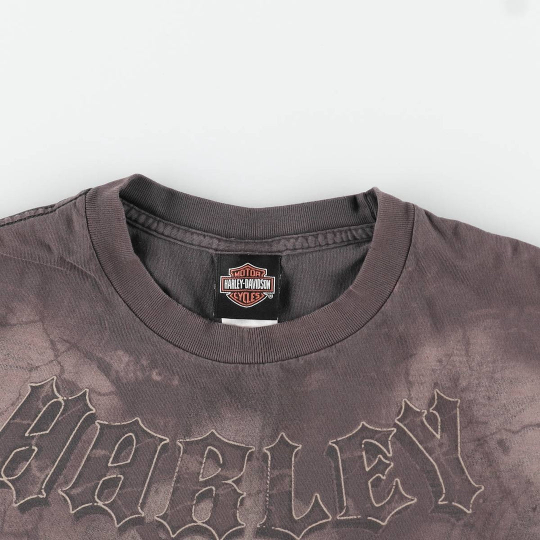 Harley-Davidson Eagle Pattern Motorcycle Bike T-shirt Men's XL cotton brown type Vintage Second Hand