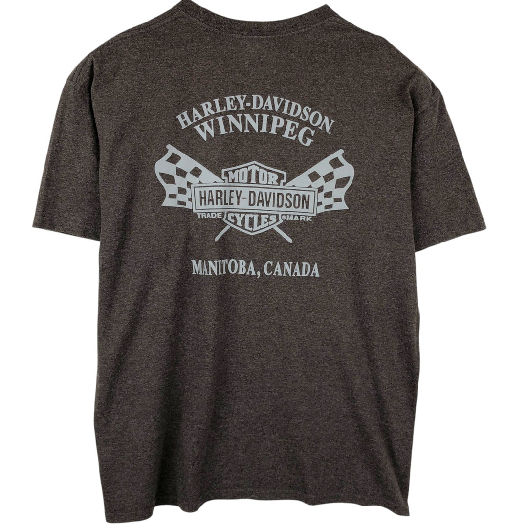 Harley-Davidson Motorcycle Bike T-shirt, Men's XL size cotton brown type Vintage Second Hand