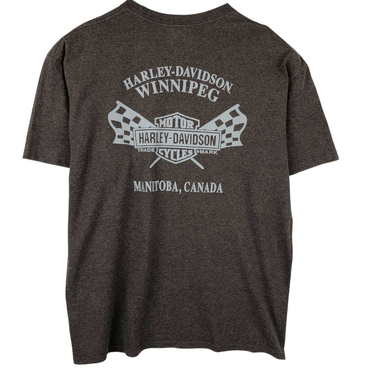 Harley-Davidson Motorcycle Bike T-shirt, Men's XL size cotton brown type Vintage Second Hand