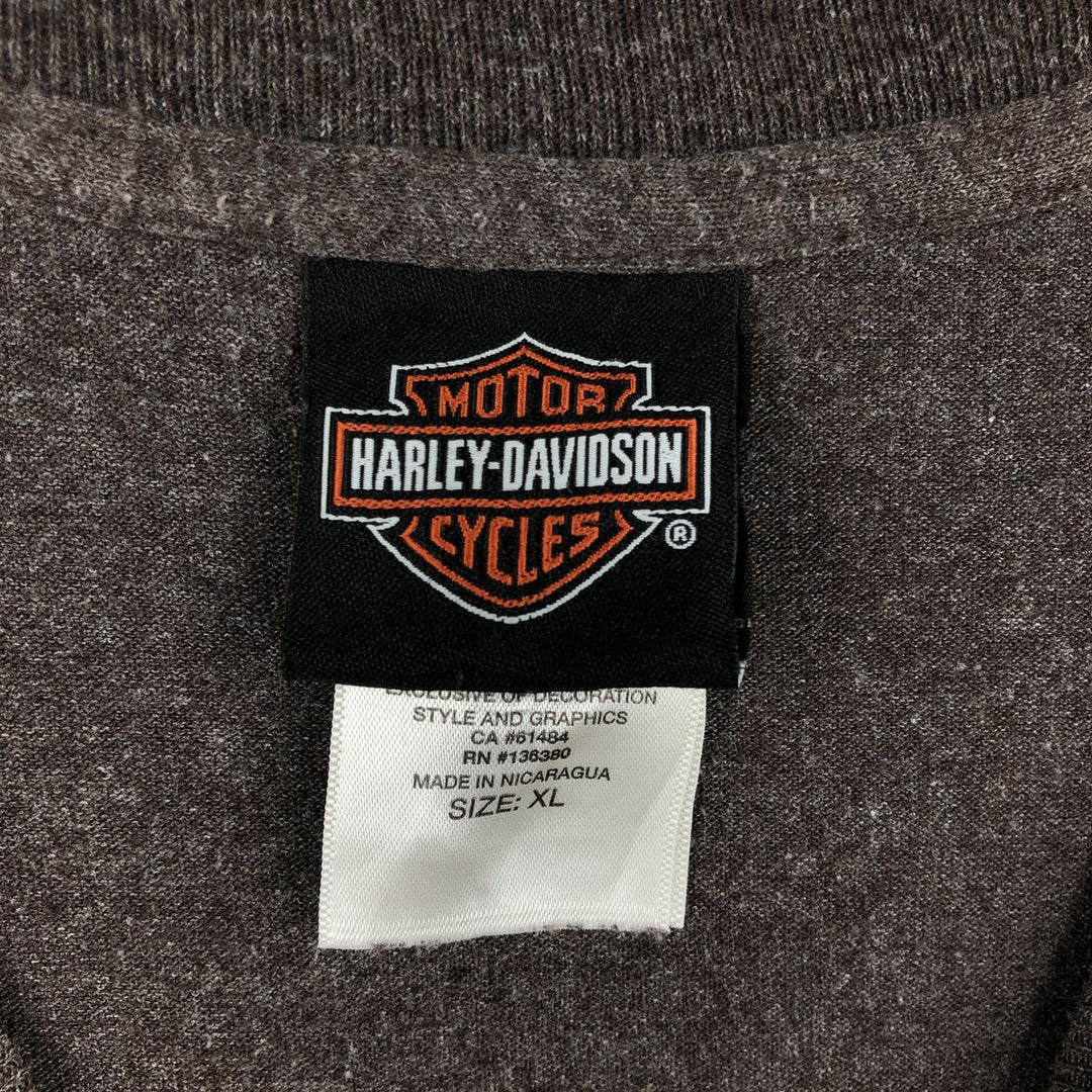 Harley-Davidson Motorcycle Bike T-shirt, Men's XL size cotton brown type Vintage Second Hand