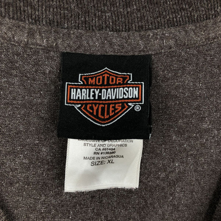 Harley-Davidson Motorcycle Bike T-shirt, Men's XL size cotton brown type Vintage Second Hand