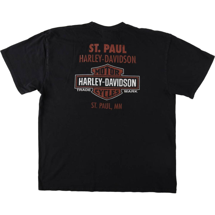 Harley-Davidson Motorcycle Bike T-shirt, Men's XL size cotton black type Vintage Second Hand