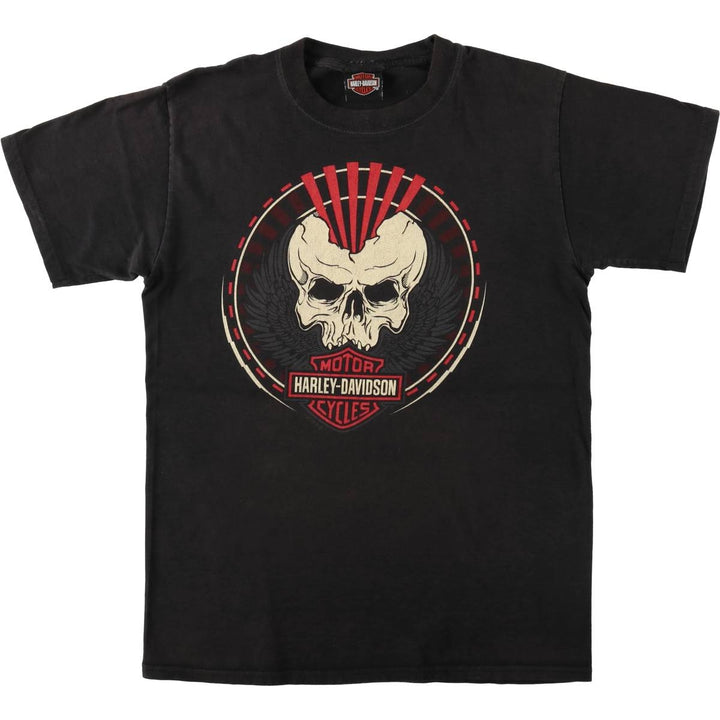 Harley-Davidson Skull Wing Motorcycle Bike T-Shirt, Men's Size S (approx.) cotton black type Vintage Second Hand