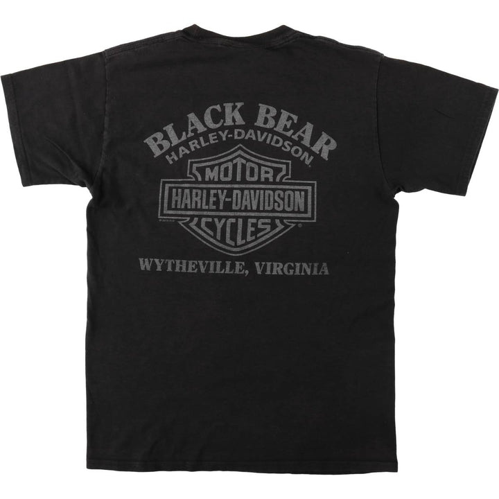 Harley-Davidson Skull Wing Motorcycle Bike T-Shirt, Men's Size S (approx.) cotton black type Vintage Second Hand