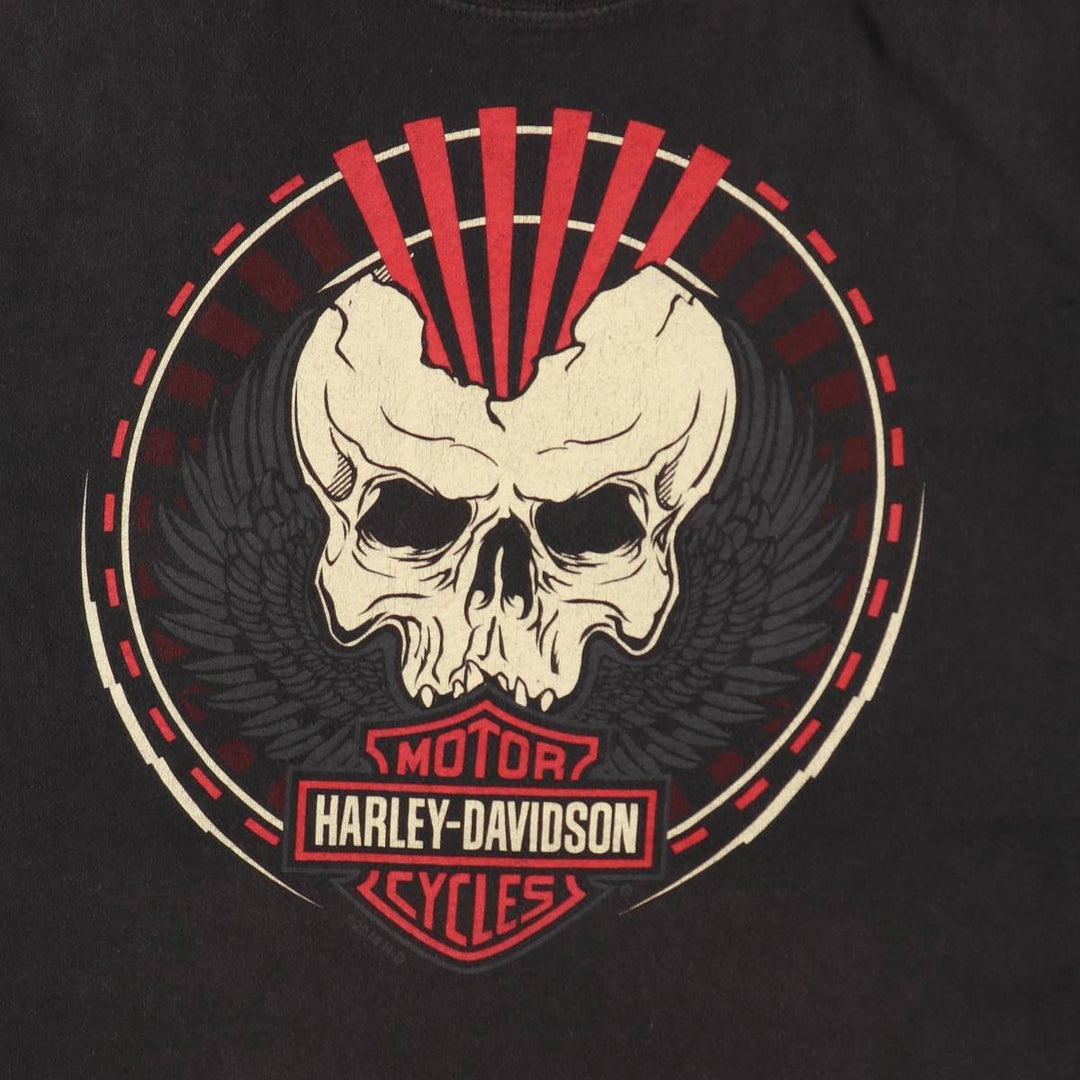 Harley-Davidson Skull Wing Motorcycle Bike T-Shirt, Men's Size S (approx.) cotton black type Vintage Second Hand