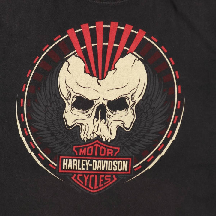 Harley-Davidson Skull Wing Motorcycle Bike T-Shirt, Men's Size S (approx.) cotton black type Vintage Second Hand