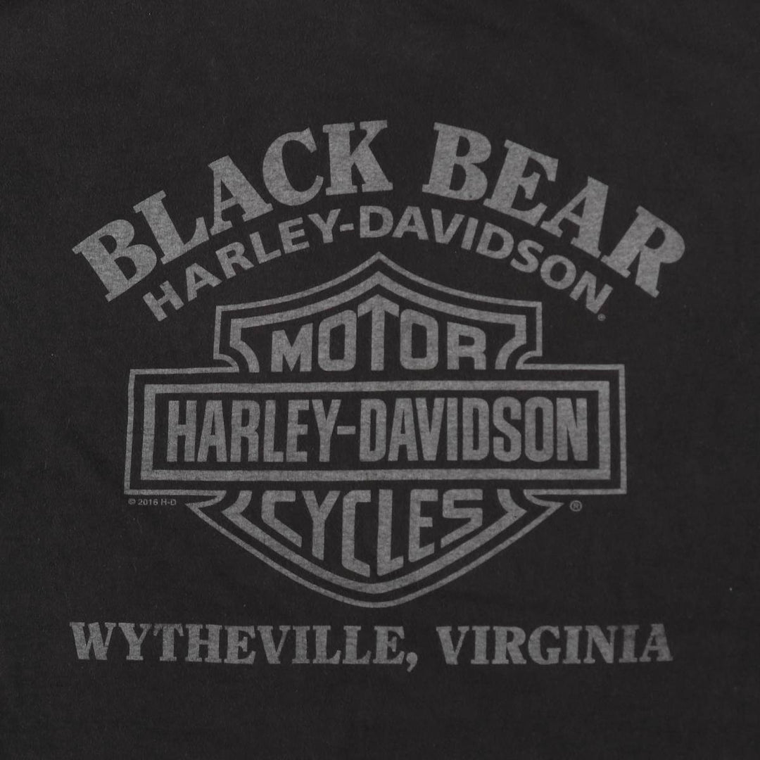 Harley-Davidson Skull Wing Motorcycle Bike T-Shirt, Men's Size S (approx.) cotton black type Vintage Second Hand