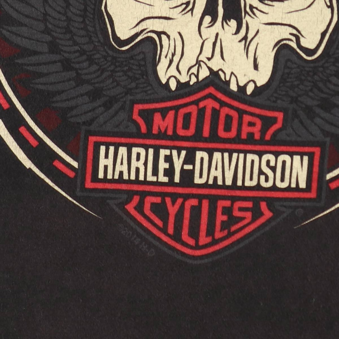 Harley-Davidson Skull Wing Motorcycle Bike T-Shirt, Men's Size S (approx.) cotton black type Vintage Second Hand