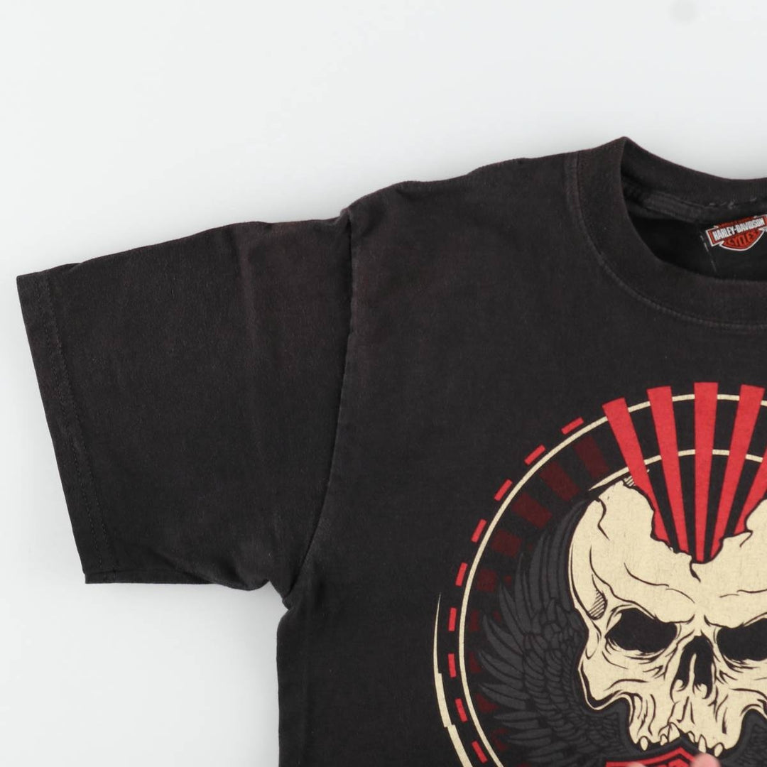Harley-Davidson Skull Wing Motorcycle Bike T-Shirt, Men's Size S (approx.) cotton black type Vintage Second Hand