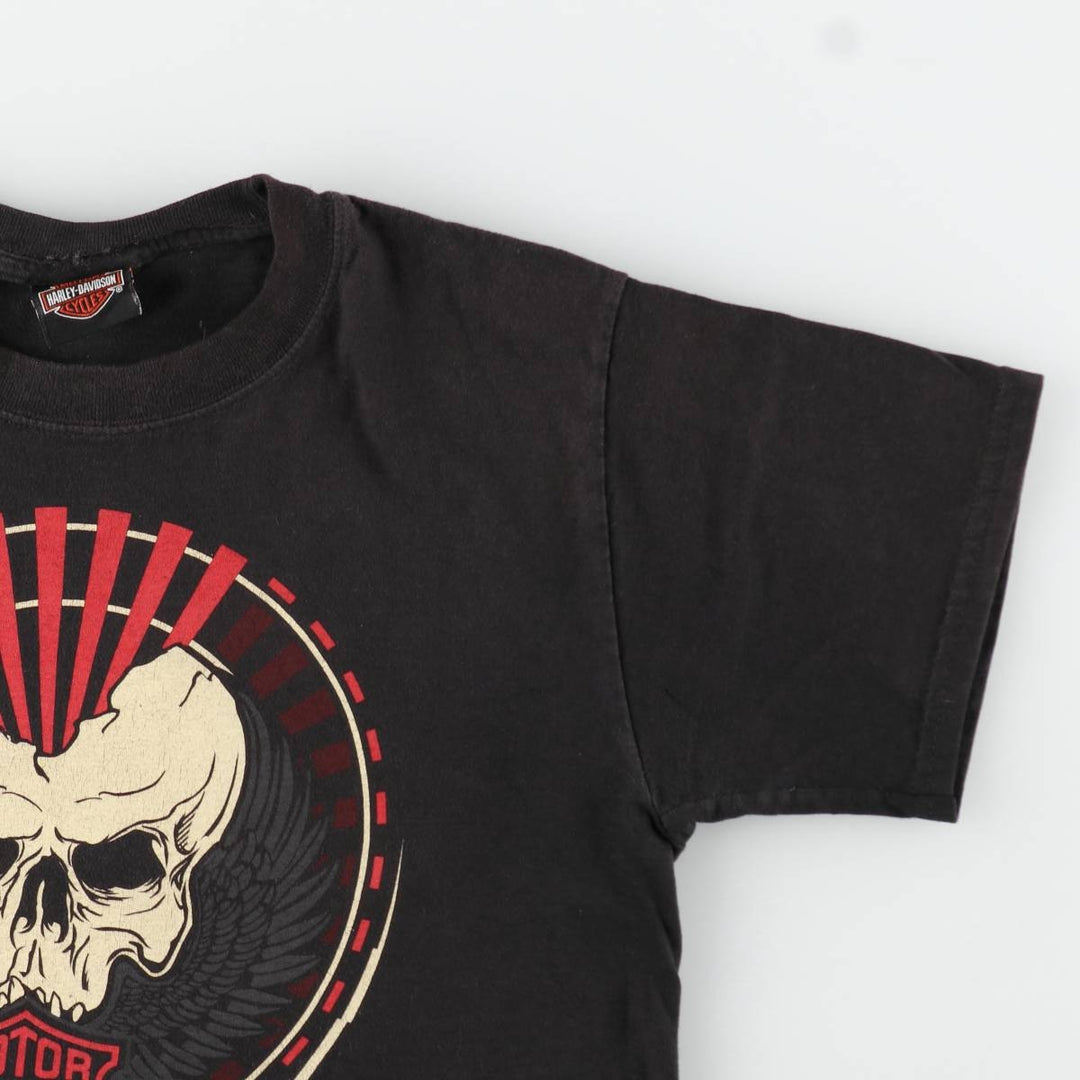 Harley-Davidson Skull Wing Motorcycle Bike T-Shirt, Men's Size S (approx.) cotton black type Vintage Second Hand