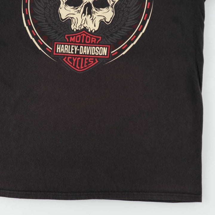 Harley-Davidson Skull Wing Motorcycle Bike T-Shirt, Men's Size S (approx.) cotton black type Vintage Second Hand