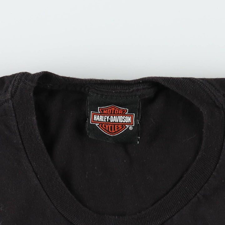 Harley-Davidson Fish Pattern Motorcycle T-Shirt, Men's Size L (approx.) cotton black type Vintage Second Hand
