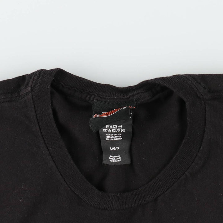 Harley-Davidson Fish Pattern Motorcycle T-Shirt, Men's Size L (approx.) cotton black type Vintage Second Hand