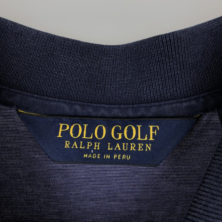 Ralph Lauren POLO GOLF Short Sleeve Striped Polo Shirt Men's XL Pima Cotton navy blue type Vintage Second Hand