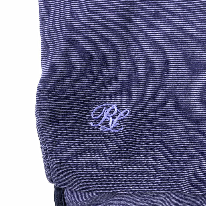 Ralph Lauren POLO GOLF Short Sleeve Striped Polo Shirt Men's XL Pima Cotton navy blue type Vintage Second Hand