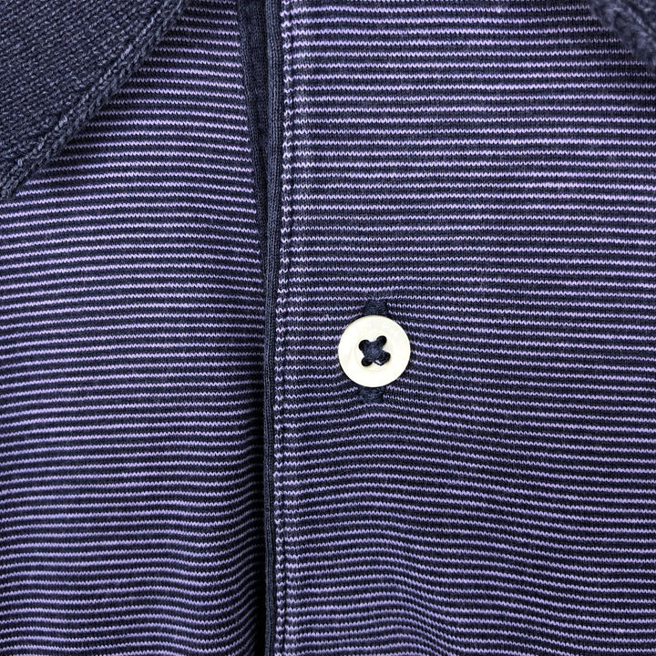 Ralph Lauren POLO GOLF Short Sleeve Striped Polo Shirt Men's XL Pima Cotton navy blue type Vintage Second Hand