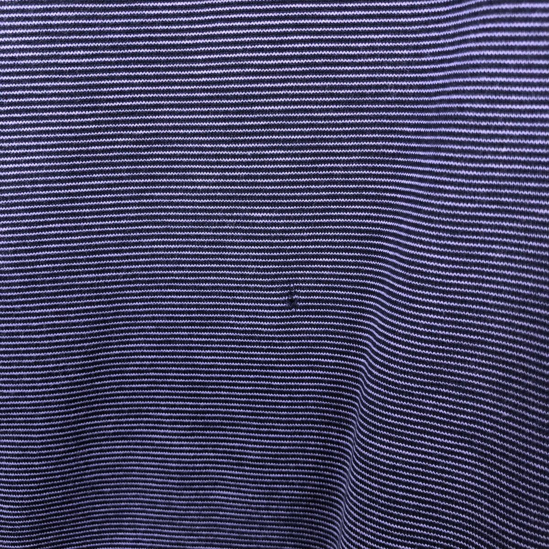 Ralph Lauren POLO GOLF Short Sleeve Striped Polo Shirt Men's XL Pima Cotton navy blue type Vintage Second Hand