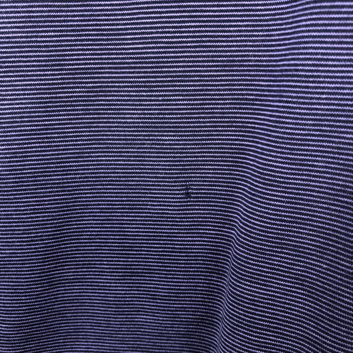 Ralph Lauren POLO GOLF Short Sleeve Striped Polo Shirt Men's XL Pima Cotton navy blue type Vintage Second Hand