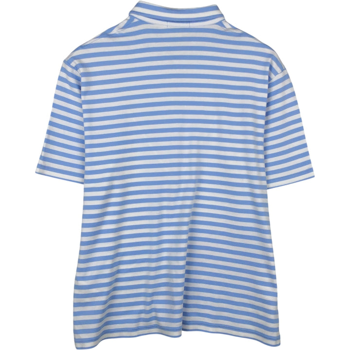 Ralph Lauren POLO RALPH LAUREN CLASSIC FIT short sleeve striped polo shirt men's size L cotton Blue type light blue Vintage Second Hand