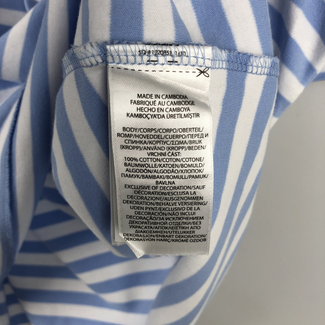 Ralph Lauren POLO RALPH LAUREN CLASSIC FIT short sleeve striped polo shirt men's size L cotton Blue type light blue Vintage Second Hand