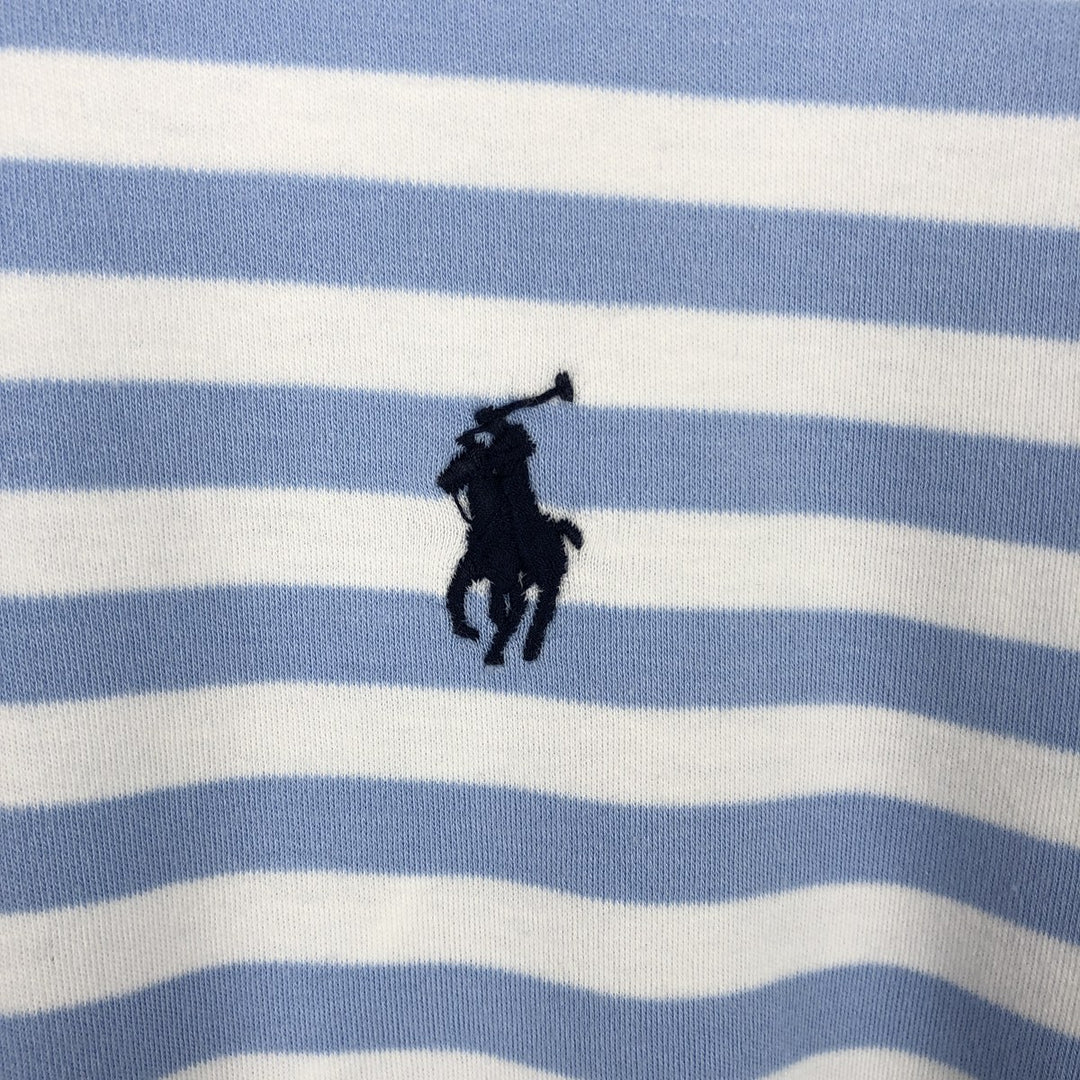 Ralph Lauren POLO RALPH LAUREN CLASSIC FIT short sleeve striped polo shirt men's size L cotton Blue type light blue Vintage Second Hand