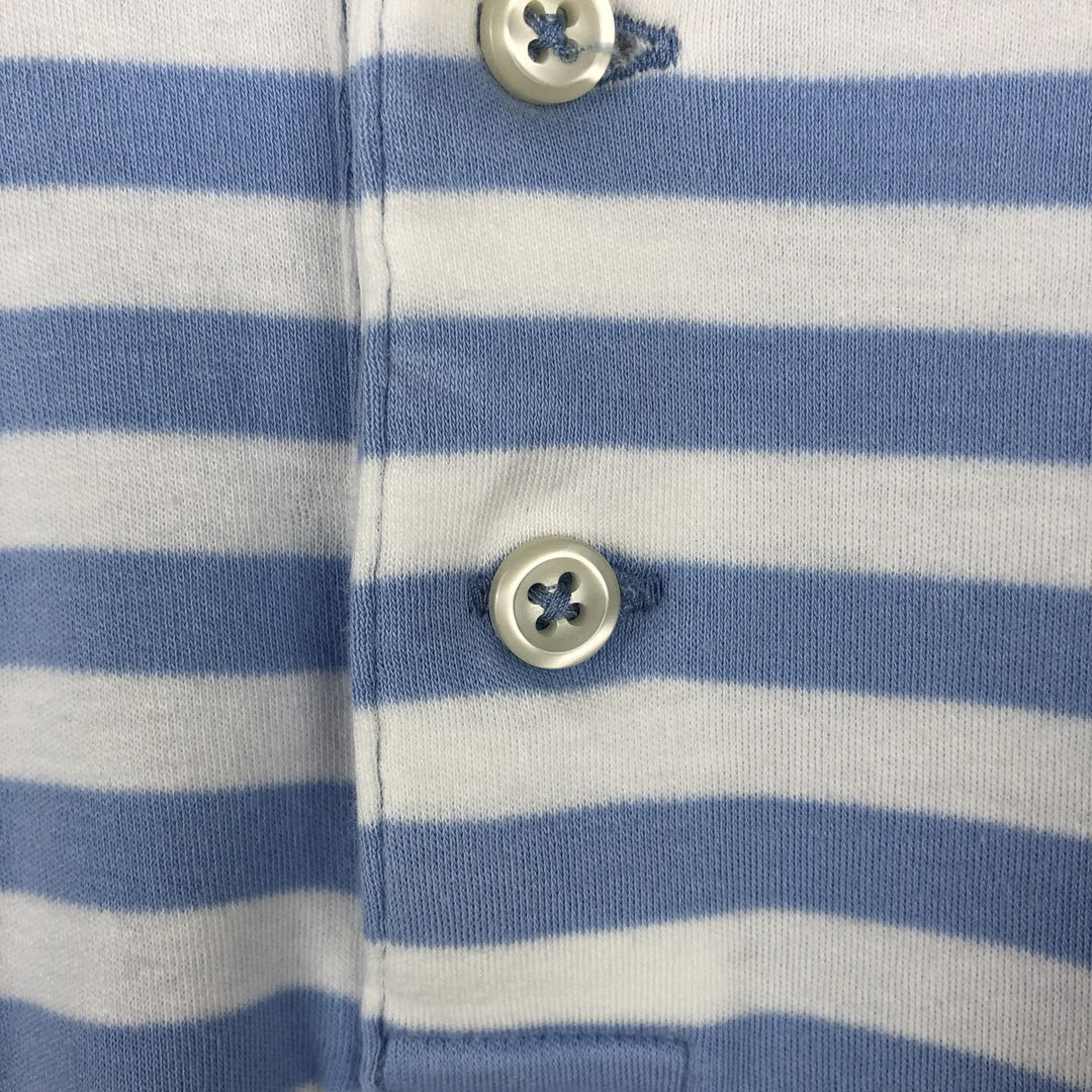 Ralph Lauren POLO RALPH LAUREN CLASSIC FIT short sleeve striped polo shirt men's size L cotton Blue type light blue Vintage Second Hand