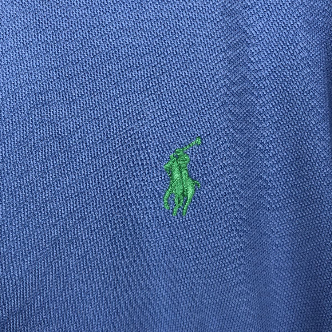 Ralph Lauren POLO RALPH LAUREN CUSTOM SLIM FIT short-sleeved polo shirt, men's size XXL cotton Blue type light blue Vintage Second Hand