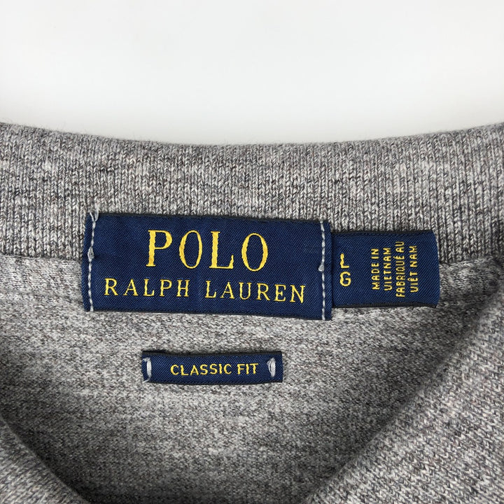Ralph Lauren POLO RALPH LAUREN CLASSIC FIT short sleeve polo shirt for men size L cotton gray type Vintage Second Hand