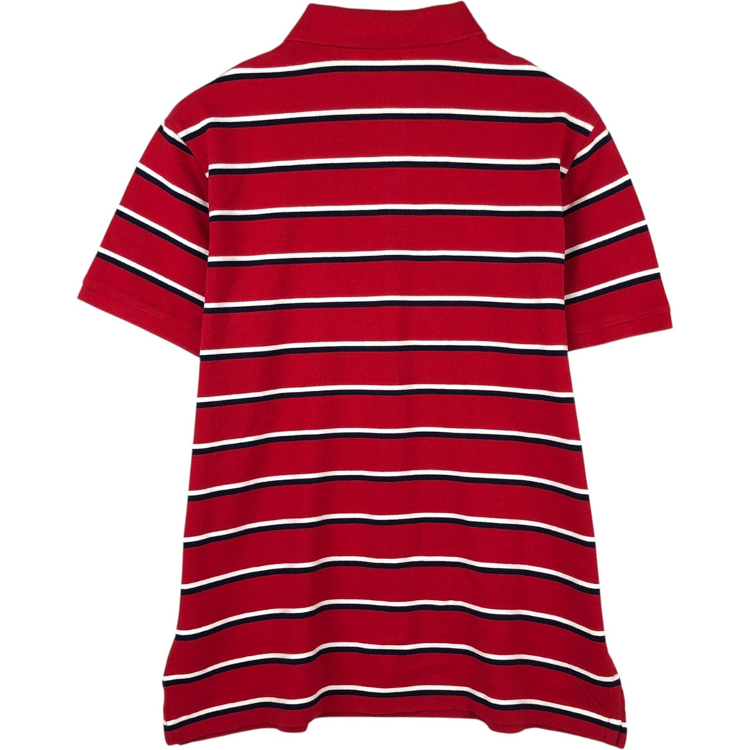 Ralph Lauren POLO RALPH LAUREN CUSTOM SLIM FIT Multi-stripe Short-Sleeve Polo Shirt, Men's Size XL (approx.) cotton red type Vintage Second Hand