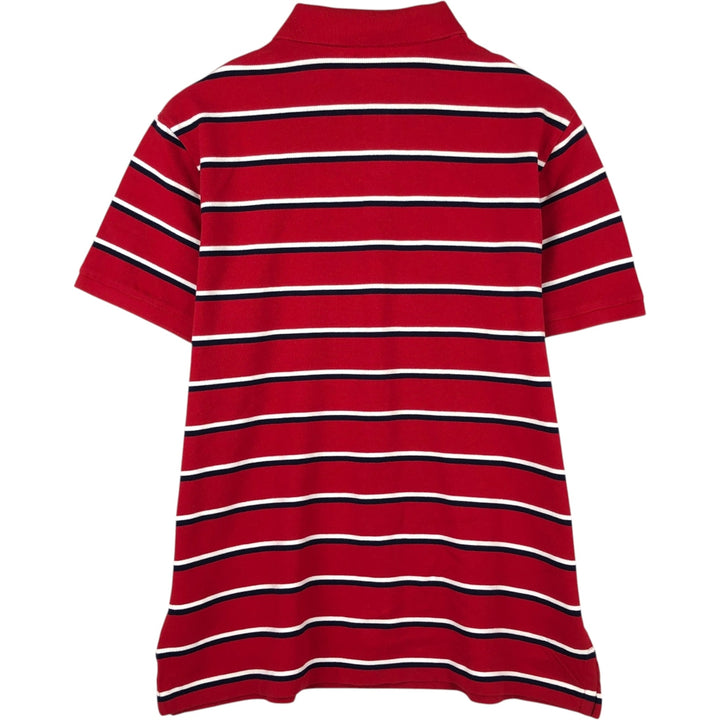 Ralph Lauren POLO RALPH LAUREN CUSTOM SLIM FIT Multi-stripe Short-Sleeve Polo Shirt, Men's Size XL (approx.) cotton red type Vintage Second Hand
