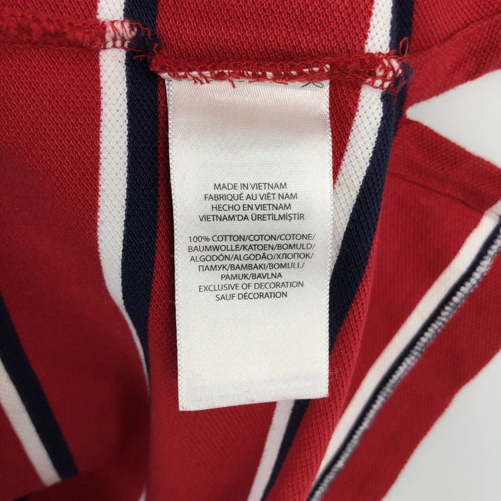 Ralph Lauren POLO RALPH LAUREN CUSTOM SLIM FIT Multi-stripe Short-Sleeve Polo Shirt, Men's Size XL (approx.) cotton red type Vintage Second Hand