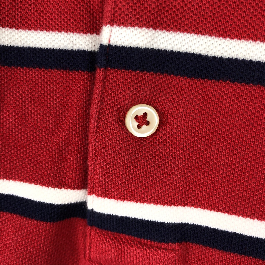Ralph Lauren POLO RALPH LAUREN CUSTOM SLIM FIT Multi-stripe Short-Sleeve Polo Shirt, Men's Size XL (approx.) cotton red type Vintage Second Hand