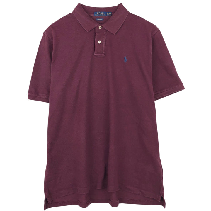 Ralph Lauren POLO RALPH LAUREN CLASSIC FIT short sleeve polo shirt men's XL equivalent cotton red type reddish brown Vintage Second Hand