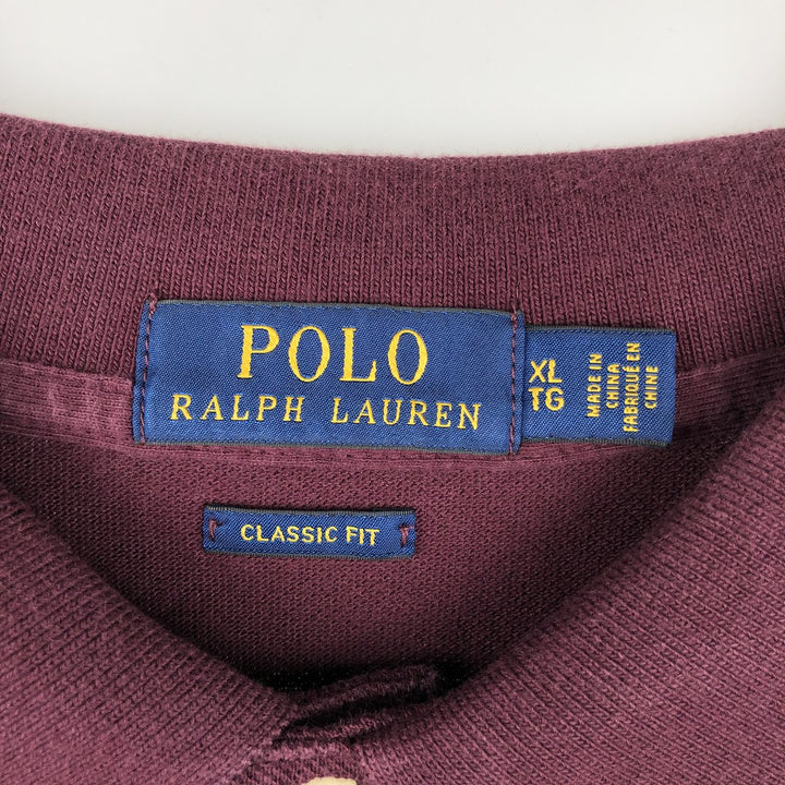 Ralph Lauren POLO RALPH LAUREN CLASSIC FIT short sleeve polo shirt men's XL equivalent cotton red type reddish brown Vintage Second Hand