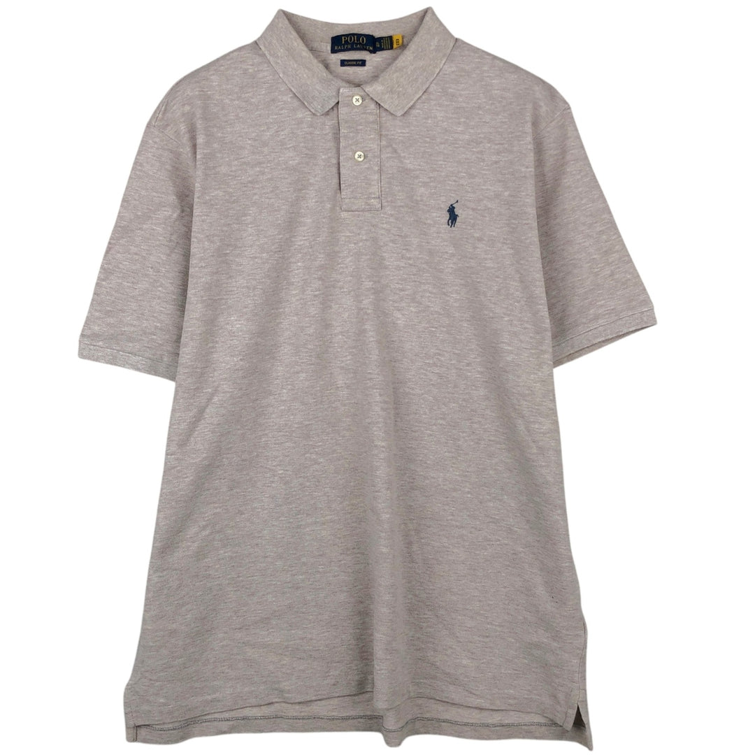 Ralph Lauren POLO RALPH LAUREN CLASSIC FIT short sleeve polo shirt men's XL equivalent cotton Beige type Vintage Second Hand