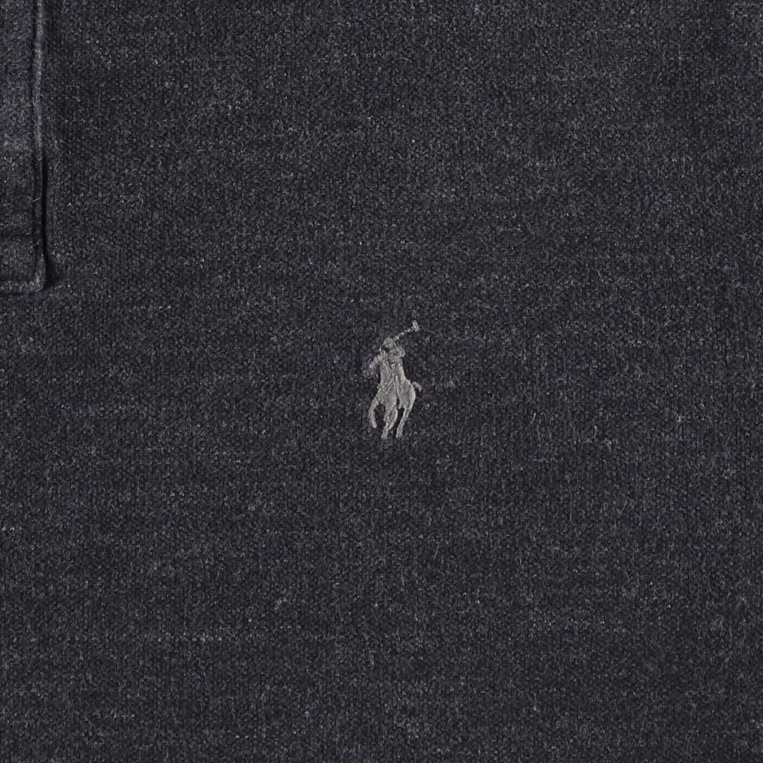 Ralph Lauren POLO RALPH LAUREN CUSTOM SLIM FIT short sleeve polo shirt, men's size L cotton gray type Vintage Second Hand